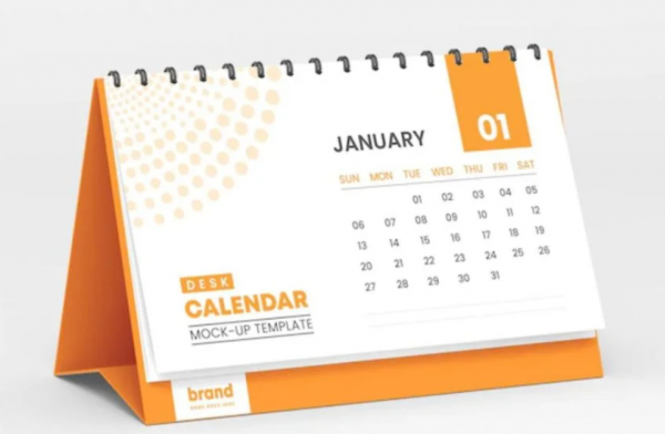 Kalender kanvas dengan sentuhan tekstur dan lapisan foil